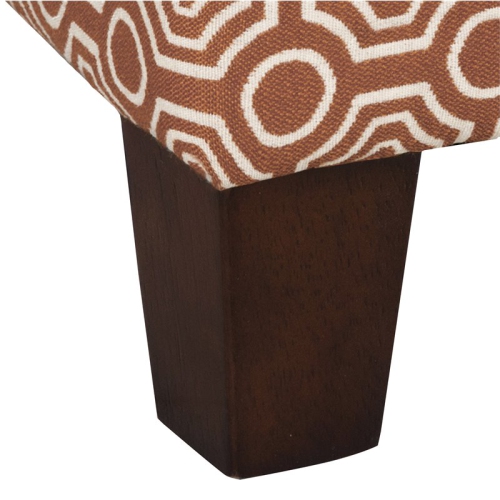 HomePop Transitional Fabric Storage Cube Ottoman in Orange Finish