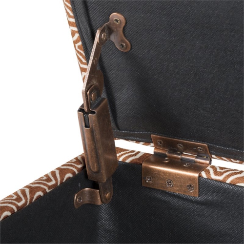 HomePop Transitional Fabric Storage Cube Ottoman in Orange Finish