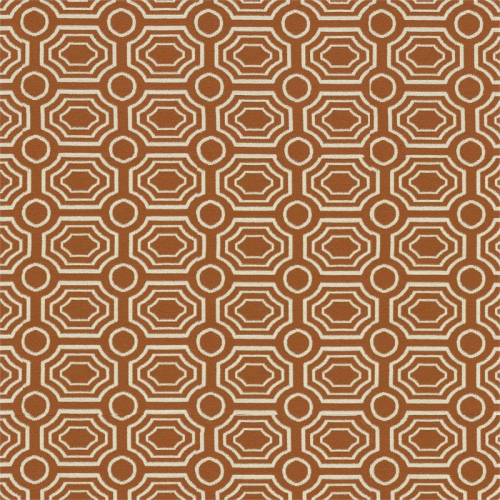 HomePop Transitional Fabric Storage Cube Ottoman in Orange Finish