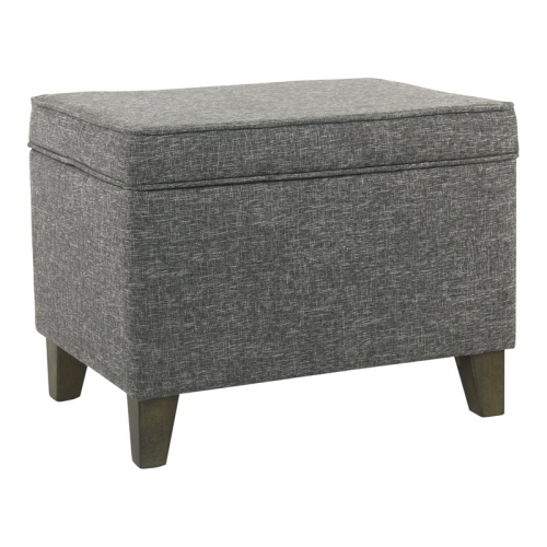 HomePop Transitional Fabric Medium Storage Ottoman with Slate Pattern in Gray