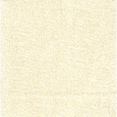 HomePop Round Transitional Faux Sheepskin Fabric Storage Ottoman in Cream