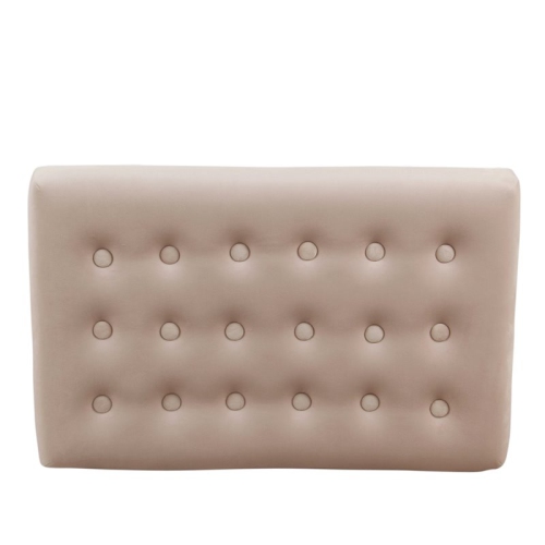 HomePop – Pouf moderne capitonné en bois et en velours au fini rose