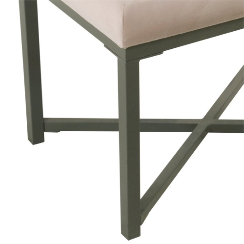 HomePop – Pouf moderne capitonné en bois et en velours au fini rose