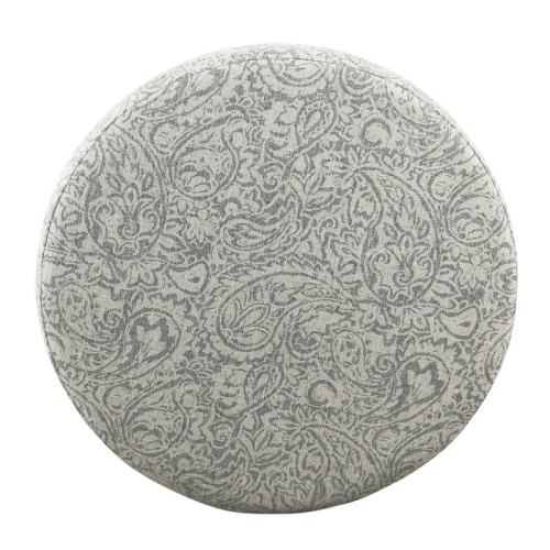 HomePop Transitional Fabric Storage Ottoman with Paisley Floral Pattern in Gray