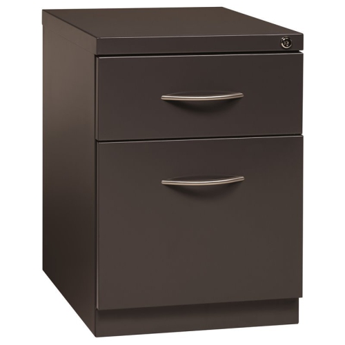 Pemberly Row 20" Deep Mobile Pedestal 2-drawer metal files in Charcoal