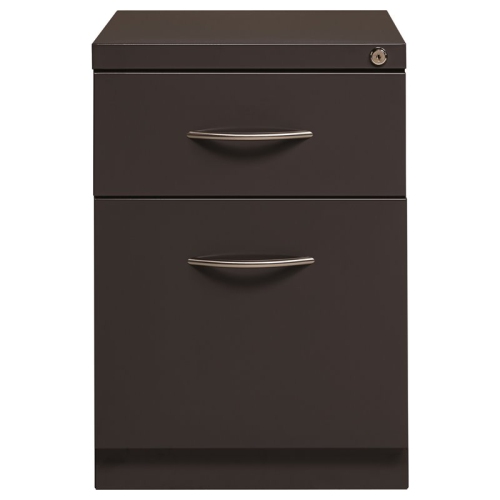 Pemberly Row 20" Deep Mobile Pedestal 2-drawer metal files in Charcoal