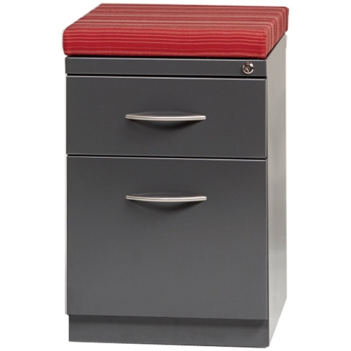 Pemberly Row 20" Deep Mobile Pedestal 2-drawer metal files in Charcoal