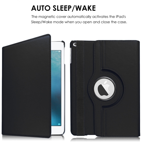 XCRS Folio Case for Apple iPad 9.7-inch 6th Gen / iPad 5th Gen (2017) /iPad Air 2/ Air 360° Swivel Rotating Cover, Multi-Angle Viewing, PU Leather