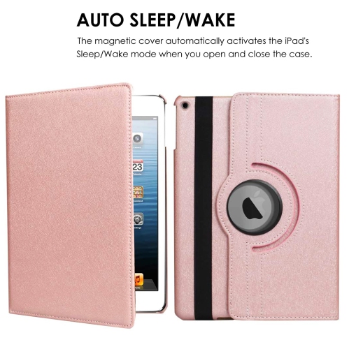 XCRS Folio Case for Apple iPad 9.7-inch 6th Gen / iPad 5th Gen (2017) /iPad Air 2/ Air 360° Swivel Rotating Cover, Multi-Angle Viewing, PU Leather