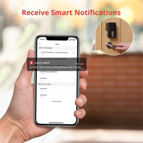 SwitchBot Lock and SwitchBot Hub Mini | Smart Bluetooth Door Lock, Electronic Keyless Entry Door Lock for Front Door, Works with Alexa&Google