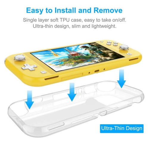 Nintendo Switch Lite Accessories-TPU Case Cover&Tempered Glass Screen Protectors