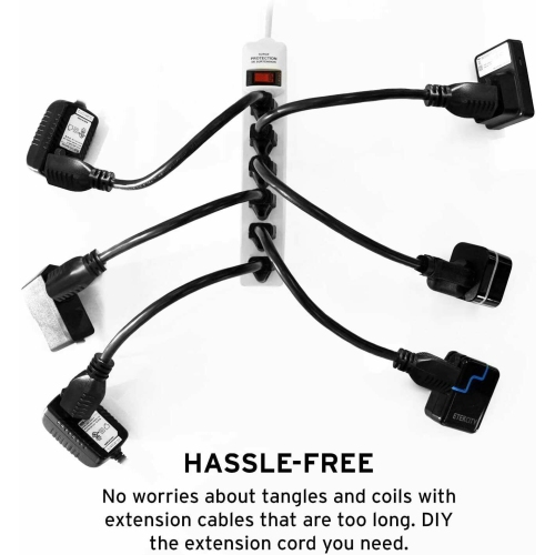 6-Inch Power Extension Cable [Heavy Duty & UL Safety Compliance] 3 6 9 12 Pack....0001