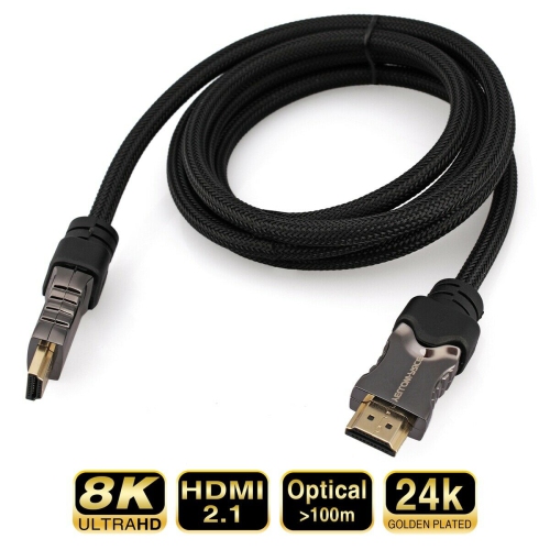 2-PACK 8K HDMI 2.1 Cable 48Gbps 8K@120Hz Dolby Vision HDCP 2.2, 4:4:4 HDR, eARC