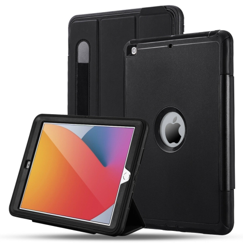 [Trifold Viewing Stand] Armor Case with Pencil Holder for iPad 8th 10.2" 2020