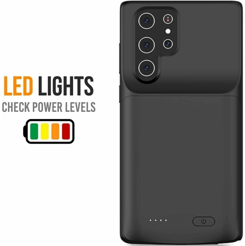 For Galaxy S22/S22 Plus/S22 Ultra Battery Charging Case Cover Power Bank, Black