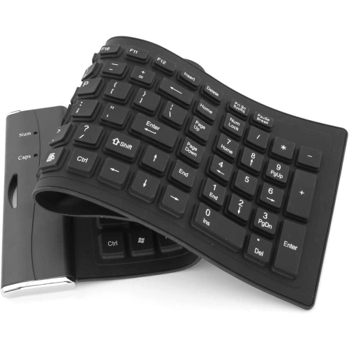 Waterproof Silicone Keyboard Foldable Flexible USB Dustproof DirtProof Full Size -