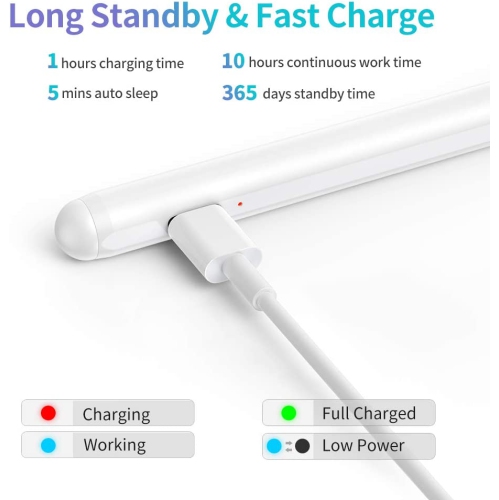 Stylus Pen for iPad with Palm Rejection, Active Pencil Compatible with iPad, iPad Pro 11/12.9, iPad 6/7/8/9,iPad Mini 5/6,iPad Air 3/4/5