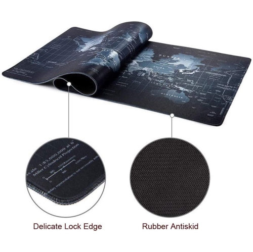 RGB Large Gaming Mouse Pad World Map Mousepad Computer Mouse Mat Anti-Slip Rubber Base Office Desk Mat Keyboard Pad