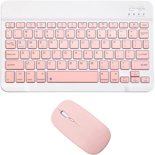 DOLAER  Rechargeable Bluetooth Keyboard And Mouse Combo Ultra-Slim Portable Compact Wireless Mouse Keyboard Set for Android Windows Tablet Cell Phone Nice little keyboard