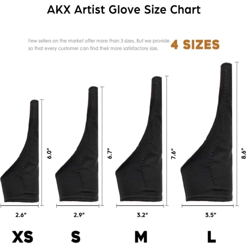 Artist Glove Large - 2 Pack Palm Rejection Drawing Glove for Graphic Tablet, iPad - Smudge Guard, 1 Finger, Elastic Lycra, Fingerless Glove, Good for
