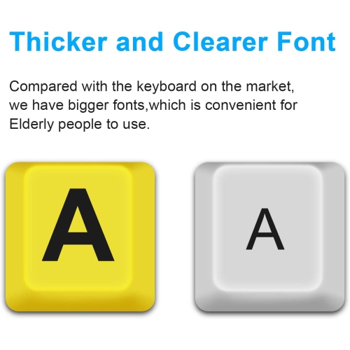 Large Print Computer Keyboard, Wired USB High Contrast Keyboard with Oversized Print Letters for Visually Impaired Low Vision Individuals