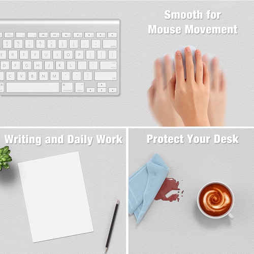 Desk Pad, 23.6' x 13.8' PU Leather Desk Mat, M Extended Mouse Pad, Waterproof Desk Blotter Protector, Ultra Thin Small Laptop Keyboard Mat, Non-Slip