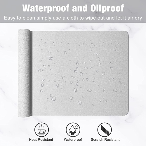 Desk Pad, 23.6' x 13.8' PU Leather Desk Mat, M Extended Mouse Pad, Waterproof Desk Blotter Protector, Ultra Thin Small Laptop Keyboard Mat, Non-Slip