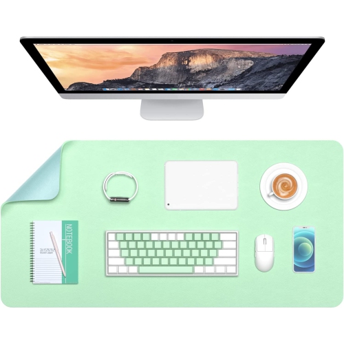 Desk Pad, 30' x 14' Dual Side PU Leather Large Mouse Pad, Desk Protector, Desk Mat for Desktop, Desk Accessories for Women Office, Desk Supplies for