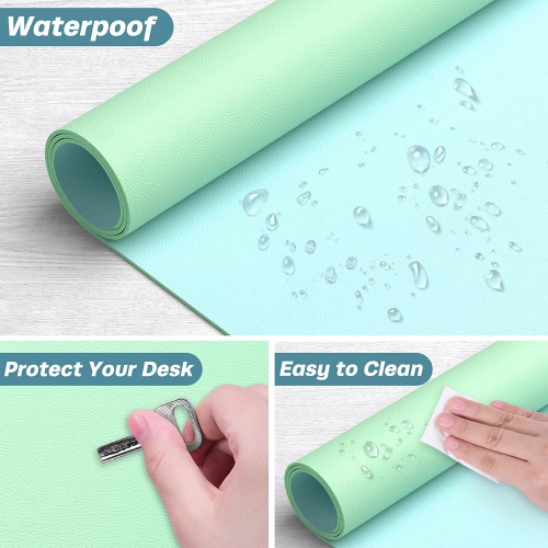 Desk Pad, 30' x 14' Dual Side PU Leather Large Mouse Pad, Desk Protector, Desk Mat for Desktop, Desk Accessories for Women Office, Desk Supplies for