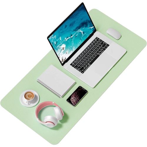 Desk Pad, 35.5' x 17' PU Leather Desk Mat, M Extended Mouse Pad, Waterproof Desk Blotter Protector, Ultra Thin Large Laptop Keyboard Mat, Non-Slip