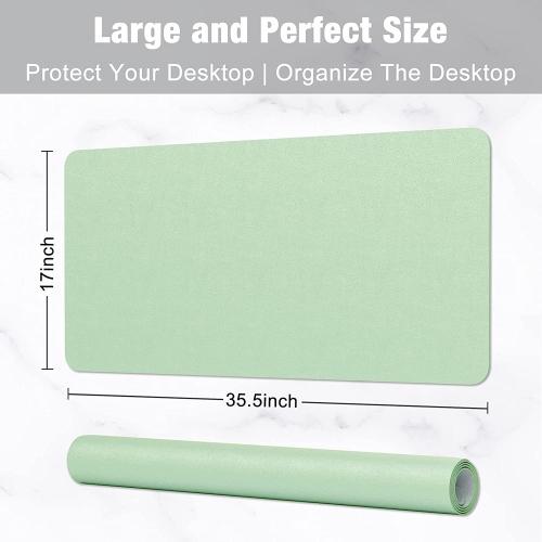 Desk Pad, 35.5' x 17' PU Leather Desk Mat, M Extended Mouse Pad, Waterproof Desk Blotter Protector, Ultra Thin Large Laptop Keyboard Mat, Non-Slip