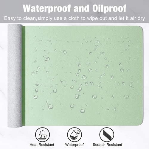 Desk Pad, 35.5' x 17' PU Leather Desk Mat, M Extended Mouse Pad, Waterproof Desk Blotter Protector, Ultra Thin Large Laptop Keyboard Mat, Non-Slip