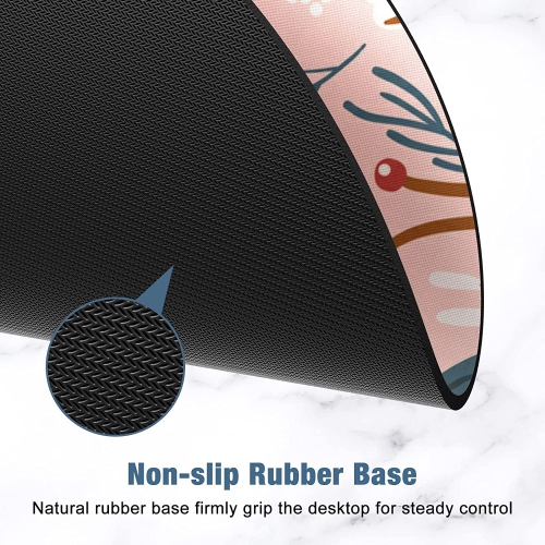 Mouse Pad, Premium-Textured Small Round Mousepad 7.9 x 7.9 Inch, Cute Mouse pad for Wireless Mouse, Waterproof Non-Slip Rubber Base Mouse Mat for