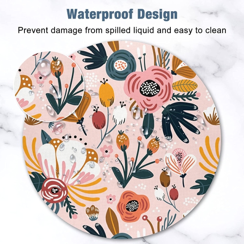 Mouse Pad, Premium-Textured Small Round Mousepad 7.9 x 7.9 Inch, Cute Mouse pad for Wireless Mouse, Waterproof Non-Slip Rubber Base Mouse Mat for
