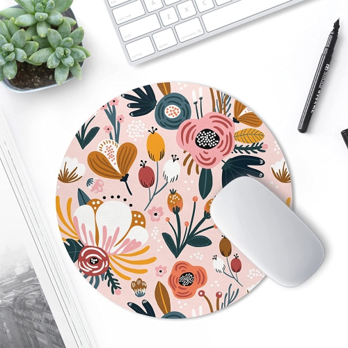 Mouse Pad, Premium-Textured Small Round Mousepad 7.9 x 7.9 Inch, Cute Mouse pad for Wireless Mouse, Waterproof Non-Slip Rubber Base Mouse Mat for