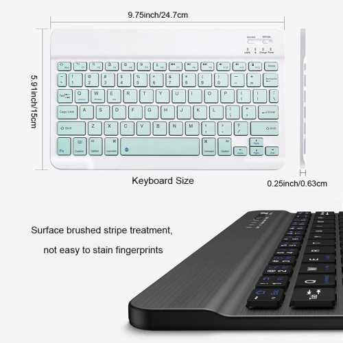 Ultra-Slim Bluetooth Keyboard Portable Rechargeable Wireless Keyboard Compact for Android Windows Tablet Cell Phone iOS iPhone iPad, iPad Pro, iPad
