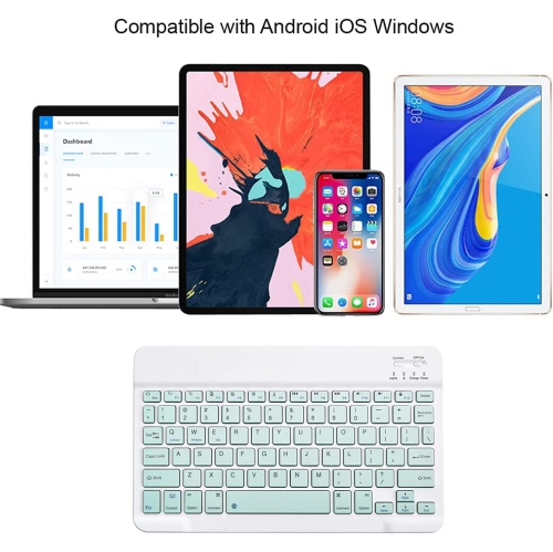 Ultra-Slim Bluetooth Keyboard Portable Rechargeable Wireless Keyboard Compact for Android Windows Tablet Cell Phone iOS iPhone iPad, iPad Pro, iPad