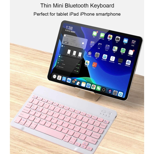 Ultra-Slim Bluetooth Keyboard Portable Rechargeable Wireless Keyboard Compact for Android Windows Tablet Cell Phone iOS iPhone iPad, iPad Pro, iPad