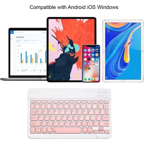 Ultra-Slim Bluetooth Keyboard Portable Rechargeable Wireless Keyboard Compact for Android Windows Tablet Cell Phone iOS iPhone iPad, iPad Pro, iPad