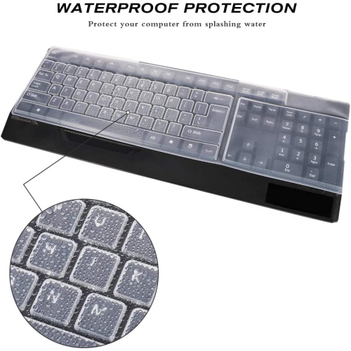 2 Pack Keyboard Cover Protector Protective Silicone Keyboard Protective Film for Laptops Waterproof Anti-Dust with 104/107 Keys 15/15.6/16 / 16.4/17