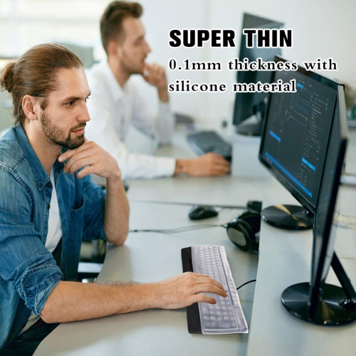 2 Pack Keyboard Cover Protector Protective Silicone Keyboard Protective Film for Laptops Waterproof Anti-Dust with 104/107 Keys 15/15.6/16 / 16.4/17