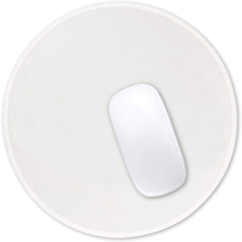 Mouse Pad, Premium-Textured Small Round Mousepad 8.7 x 8.7 Inch White, Stitched Edge Anti-Slip Waterproof Rubber Mouse Mat, Pretty Cute Mouse Pad for