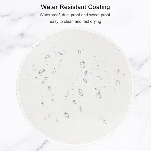 Mouse Pad, Premium-Textured Small Round Mousepad 8.7 x 8.7 Inch White, Stitched Edge Anti-Slip Waterproof Rubber Mouse Mat, Pretty Cute Mouse Pad for