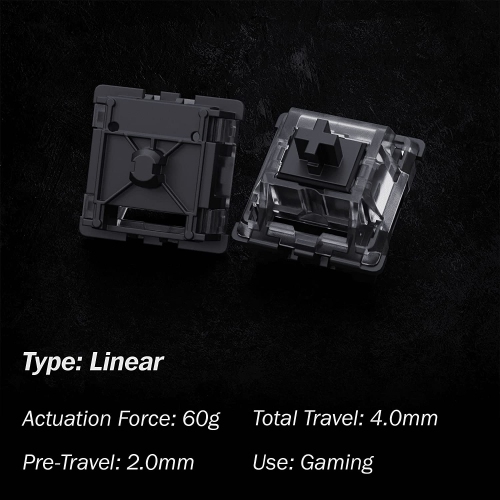 KS-15 Optical Switches for MX Mechanical Gaming Keyboard 60g Force Linear Clear Top RGB Switches for Backlit Keyboard
