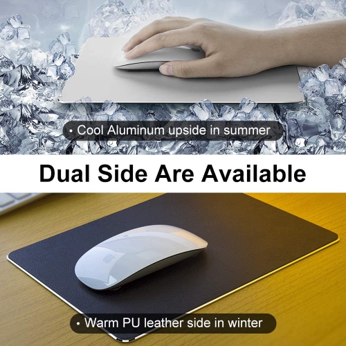 Hard Silver Metal Aluminum Mouse Pad Mat Smooth Magic Ultra Thin Double Side Mouse Mat Waterproof Fast and Accurate Control for Gaming and