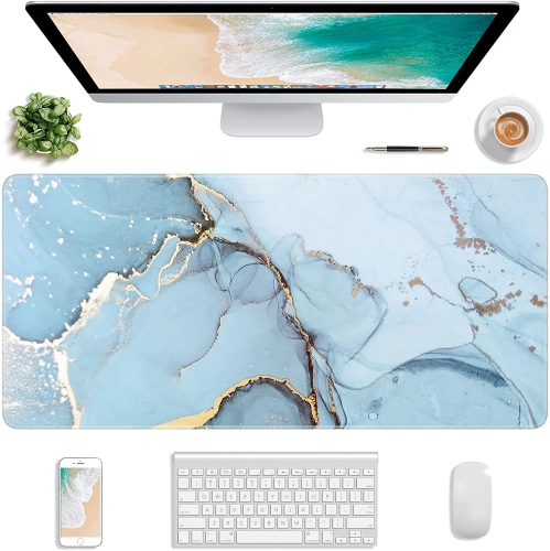 Extended Gaming Mouse Pad, XXL Large Desk Pad 30 x 14 Inch, Big Computer Keyboard Mousepad, Waterproof Mouse Mat with Stitched Edges and Non-Slip