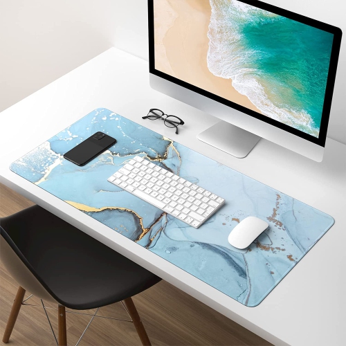 Extended Gaming Mouse Pad, XXL Large Desk Pad 30 x 14 Inch, Big Computer Keyboard Mousepad, Waterproof Mouse Mat with Stitched Edges and Non-Slip