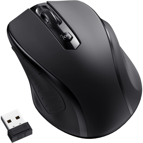 DOLAER  Wireless Mouse for Laptop, 2400 Dpi Wireless Computer Mouse \w 6 Buttons, 2.4G Ergonomic USB Cordless Mouse, 15 Months Battery Life Mouse For