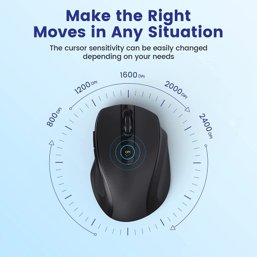 Wireless Mouse for Laptop,2400 DPI Wireless Computer Mouse with 6 Buttons,2.4G Ergonomic USB Cordless Mouse,15 Months Battery Life Mouse for Laptop