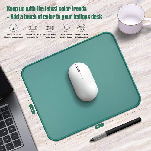 Mouse Pad with Non Slip Blue Rubber Base, Small Computer Mouse Pad Game Mat with Smooth Surface, Anti Fraying Stitched Edge & Washable Mouse Pads for